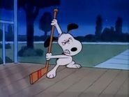 Snoopy with a hocky stick