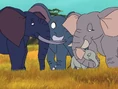 The elephant herd hugged the calf with their trunks.jpg (157 KB)