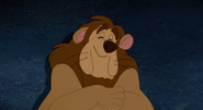 Cowardly lion sleeping