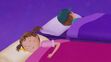 Pinkalicious and Peterrific sleeping in the sleeping bag