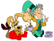 The March Hare And Mad Hatter Enjoying The Fun