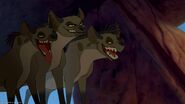 Shenzi, Banazi and Ed as Hyenas