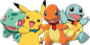 Pikachu, Squirtle, Bulbasaur, and Charmander as Baby Globoxes