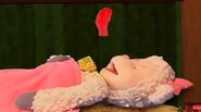 Libby sleeps and snores with a feather in Mysterious Sound