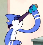 Mordecai drinks soda