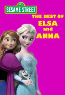 Elsa playing Ernie holding Disney Infinity Olaf (Rubber Duckie) and Anna playing Bert in The Best of Elsa and Anna