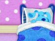 Blue was sleeping in bed in Morning Music