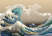 The famous Kanagawa Wave artwork by Hokusai