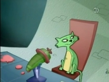 Binky working at the microphone.png