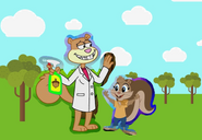 Sandy Cheeks and Sammy the Squirrel