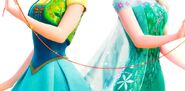 Anna and Elsa (Frozen Fever) bellies close up