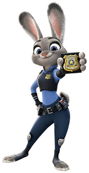 Judy hopps with her badge