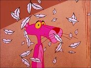 Depressed pink panther with feathers fluttering 2