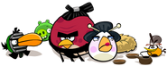 Angry Birds Characters as Crowds in Russia