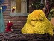 Elmo finds Big Bird sleeping to prepare for Athena's bird-day party tonight