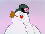 Frosty the Snowman (classic form) as Barney the Dinosaur