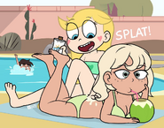 Star and Jackie tanning