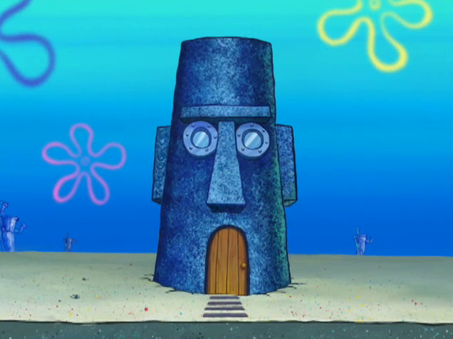 Squidward's House is the easter island head house. 
