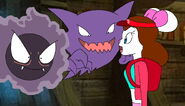 Jennifer talks to Gastly and Haunter