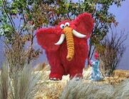 Blue Mouse in A Very Windy Storm with Little Red Furry Elephant