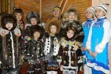 A family gathering of  people.