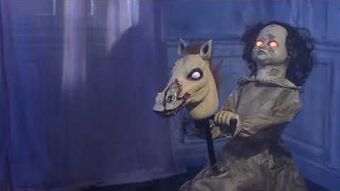 Girl on online rocking horse halloween