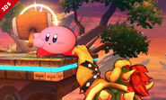 Kirby ready to KO Bowser.