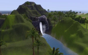 The basic structure for the final version's waterfall.