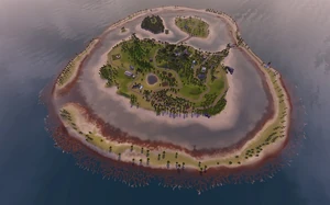 Version 2 with more flora, a terrible road layout, and bad sculpting.