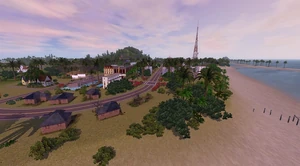 Sunset over Tapuwhai town in the WA version.