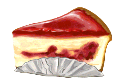 morello cherry cake slice clipart