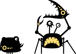 Fan-made render of a Parcheek in both its forms.