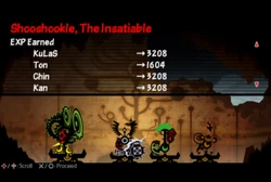 As Ton was a higher level unit, he got less experience compared to the other units