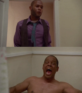 Isaiah breaks into the bathroom