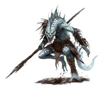 Male Troglodyte Fighter Warrior - Pathfinder PFRPG DND D&D 3