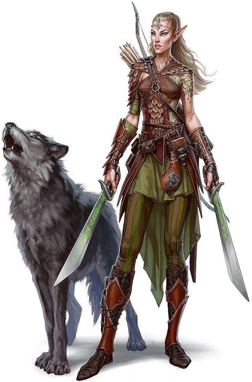 elven ranger wolf