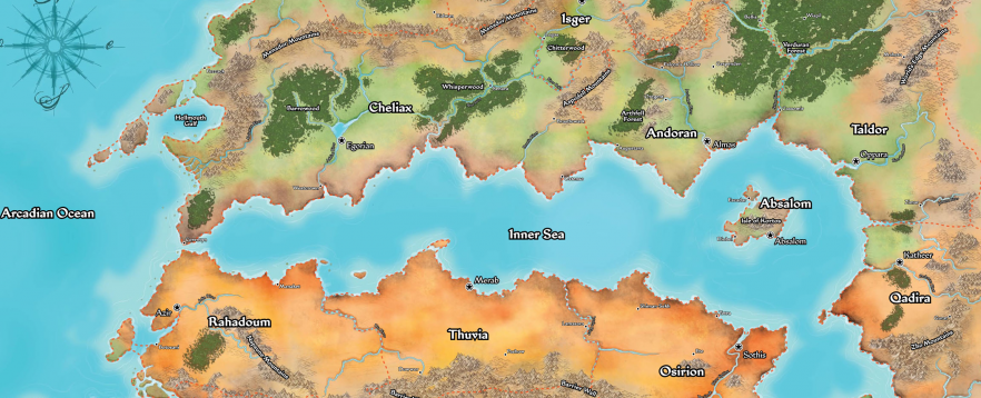 Map Of Golarion Inner Sea Inner Sea | Pathfinder Kingmaker Wiki | Fandom