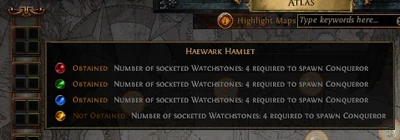 Obtained Watchstones and Conqueror Spawn Requirements