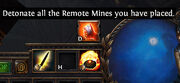 The Detonate Mines action appears above the skill bar.