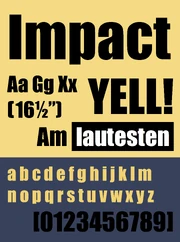 Impact font sample png