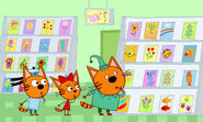 The Kittens Looking around a Card Market