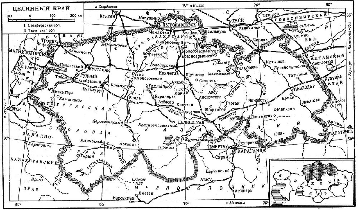 Казахская асср карта