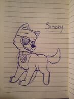 Smoky looking cool with his sunglasses------Gift art by Puppylove5