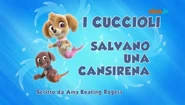 "Pups Save a Mer-pup" ("I cuccioli salvano una cansirena") title card on Nick Jr.