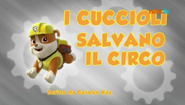 "Pups Save the Circus" ("I cuccioli salvano il circo") title card on Nick Jr.