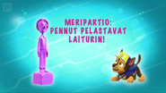 "Sea Patrol: Pups Save the Pier" ("Meripartio: Pennut pelastavat laiturin!") title card on Yle TV2