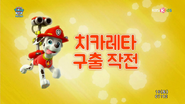 "Pup A Doodle Do" ("치카레타 구출 작전") title card on KBS Kids