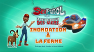 "Sea Patrol: Pups Save a Soggy Farm" ("La Pat' Patrouille des mers : Inondation à la ferme") title card on RTS Un