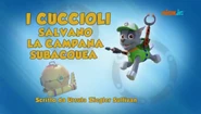 "Pups Save the Diving Bell" ("I cuccioli salvano la campana subacquea") title card on Nick Jr.