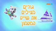 "Pups Save the Treasure Cruise" ("גורים מצילים את שייט המטמון") title card on Nick Jr.